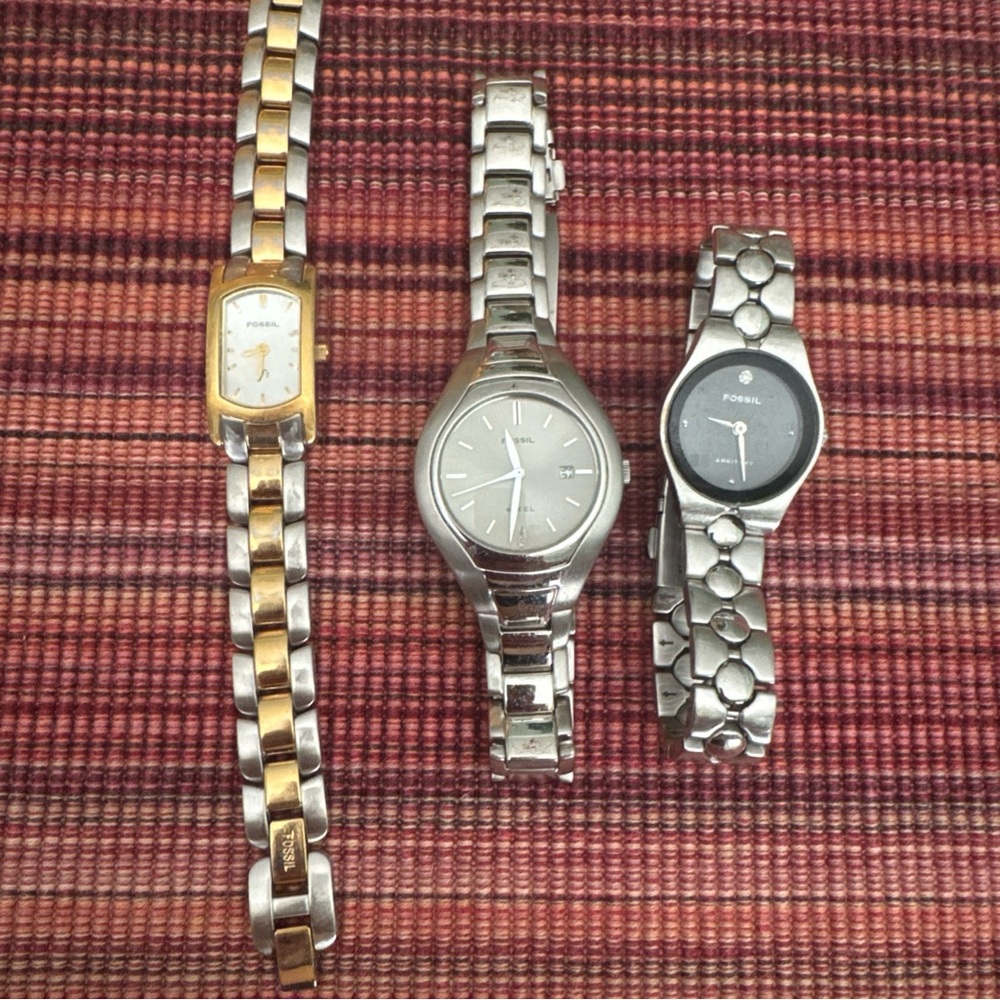 Fossil Gold and Silver Watch Trio